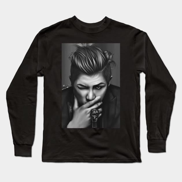 Kim Namjoon Long Sleeve T-Shirt by CherrySketch